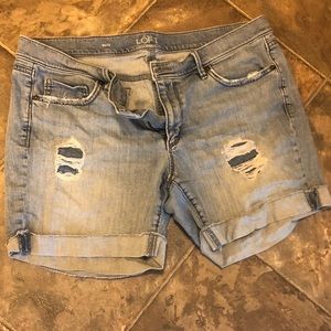 Loft Distressed Denim Shorts